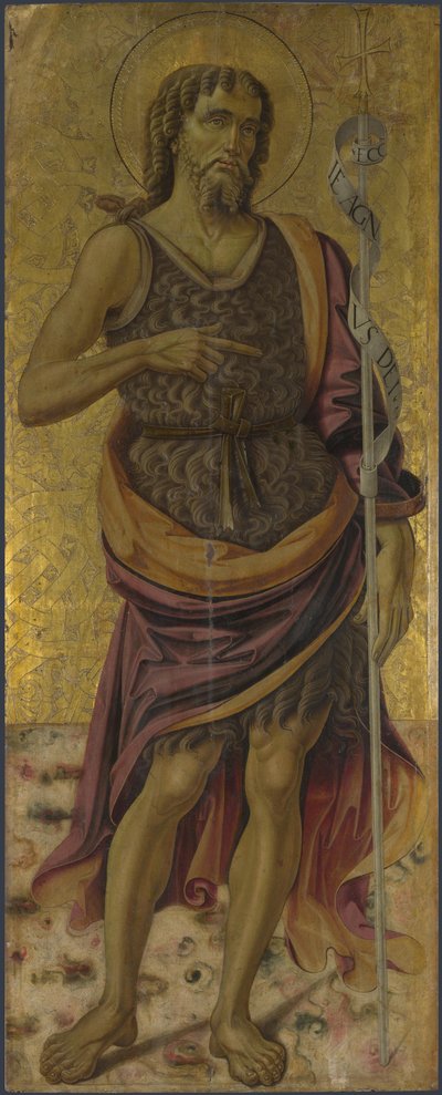 Saint John the Baptist från Altartavla: Jungfrun och barnet med heliga, ca 1475 av Bartolomeo Caporali