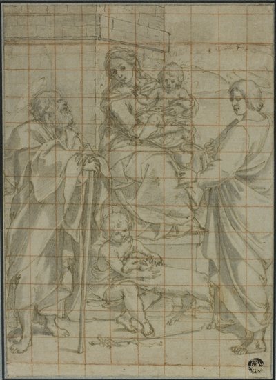 Helig familj med Johannes evangelisten och spädbarnet Johannes döparen av Bartolomeo Cesi