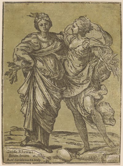 Allians av fred och överflöd av Bartolomeo Coriolano after Guido Reni