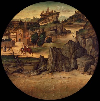 Landskap med slott av Bartolomeo Montagna