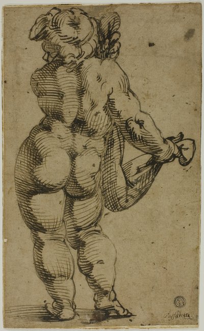 Stående Putto sett från baksidan av Bartolomeo Passarotti