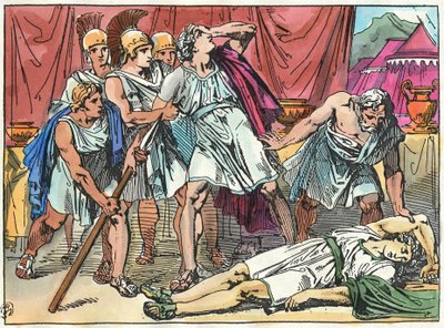 Alexandre den store dödad av Clitus när han var berusad av Bartolomeo Pinelli