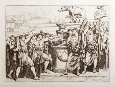 Brutus och Collatinus svär att fördriva tarquinierna av Bartolomeo Pinelli
