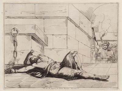 Jugurthas död i romersk fångenskap av Bartolomeo Pinelli