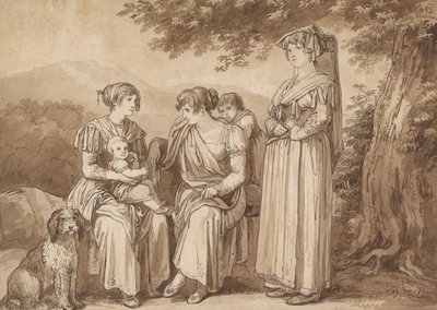 Konstnärens familj av Bartolomeo Pinelli