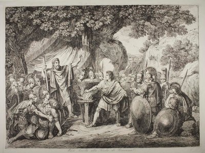 Gaius Mucius Scaevola i närvaro av Lars Porsena av Bartolomeo Pinelli