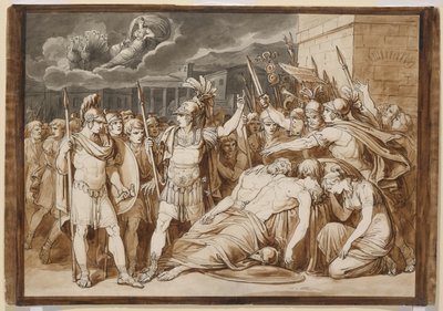 Juno svär att hämnas Almos och Galaesus död av Bartolomeo Pinelli