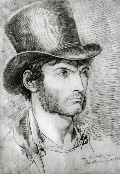 Mansporträtt (True Roman), teckning av Bartolomeo Pinelli (1781-1835) av Bartolomeo Pinelli