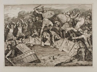 Orazio Coclite kämpar på Pons Sublicius av Bartolomeo Pinelli