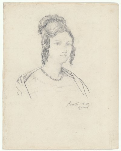Porträtt av en ung kvinna, möjligen prinsessan Barbara Massimo av Bartolomeo Pinelli