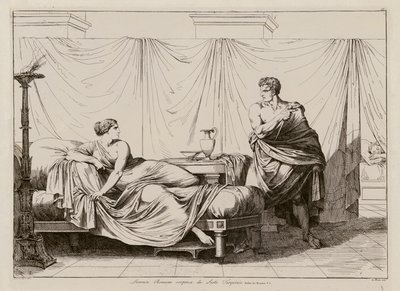 Våldtäkt på Lucretia av Sextus Tarquinius (etsning) av Bartolomeo Pinelli