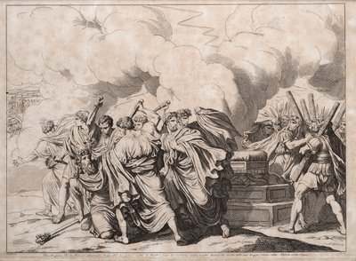 Romulus mördad av senatorerna, 1818. av Bartolomeo Pinelli