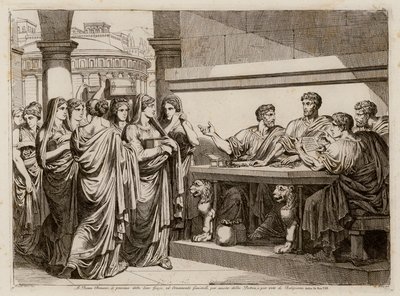 Offrandet av Roms kvinnor (etsning) av Bartolomeo Pinelli
