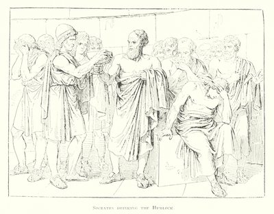 Sokrates dricker kardborre (litografi) av Bartolomeo Pinelli