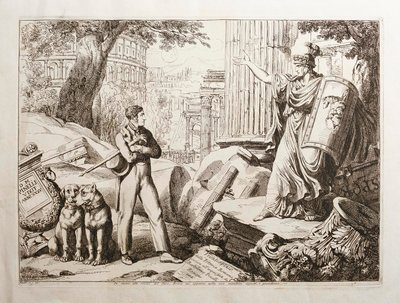 Stående mitt bland Forumruinerna av Bartolomeo Pinelli