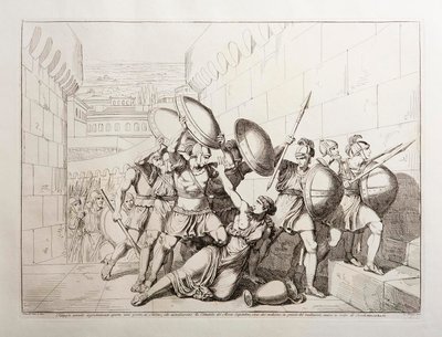 Tarpeia öppnar stadsportarna av Bartolomeo Pinelli