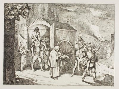 Vagnen med den avlidne i San Lorenzo av Bartolomeo Pinelli