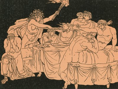 Raseriet på högtiden av Bartolomeo Pinelli