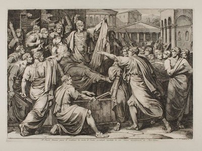 Det romerska folket svär att hämnas mordet på Caesar av Bartolomeo Pinelli