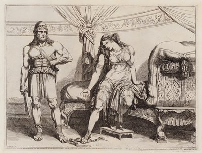 Eunucken Bacchides som Mithridates VI av Pontus skickade till sin fru Monime (etsning) av Bartolomeo Pinelli