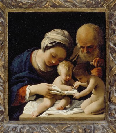 Den heliga familjen med den unge Johannes döparen av Bartolomeo Schedoni