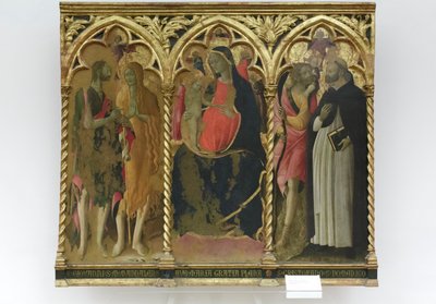 Madonna med barn och helgonen Johannes Döparen, Maria Magdalena av Bartolomeo di Tommaso da Foligno