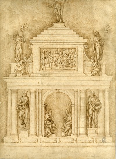 Proyecto para las sepulturas de León X y Clemente VII av Bartolommeo Bandinelli