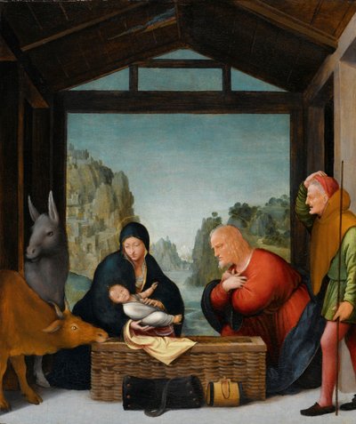 Tillbedjan av herdarna av Bartolommeo Suardi (circle of)