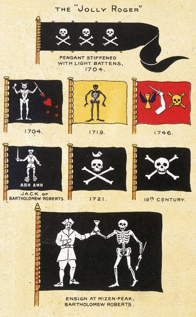 Ett urval av 1700-talets piratflaggor av Basil Lubbock