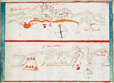 Karta över Santiago Astata och Bahia Ventosa av Basil Ringrose