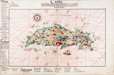 Karta över Kreta 1554 av Battista Agnese