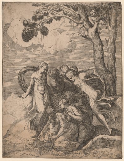 Fyndet av Moses av Battista Angolo del Moro