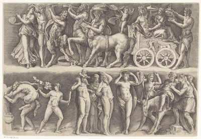 Antik relief med Bacchus och Ariadne av Battista Franco
