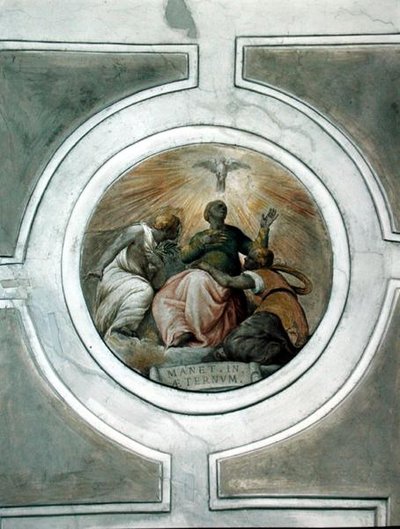 Representation av en av dygderna, detalj från taket på Grimani-kapellet (fresk) av Battista Franco