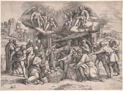 Herdarnas tillbedjan, ca. 1552. av Battista Franco