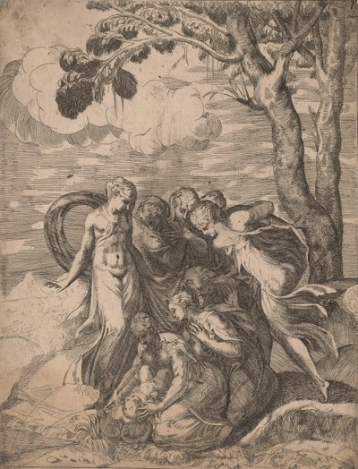 Fyndet av Moses, 1540-talet. av Battista del Moro