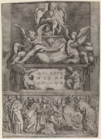 En biskops grav, 1540-talet. av Battista del Moro
