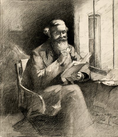 A Good Story, 1889 (kol på gräddvävt papper) av Bayard Henry Tyler