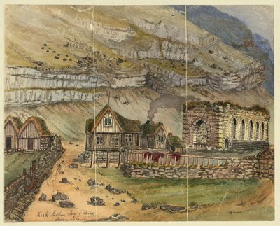 Kirk G boe Inn & ruiner Färöarna av Bayard Taylor