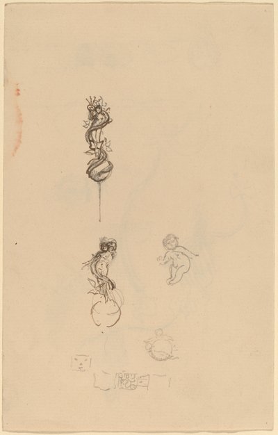 Studier för smyckesdesigner [recto] av Beatrice Godwin Whistler