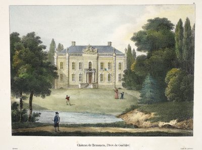 Hemmen slott, ca 1895 (fotokrom) av Belgian School