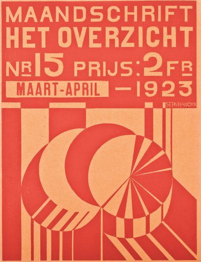 Omslag till numret av mars-april 1923 av tidskriften "Het Overzicht", 1923 av Belgian School