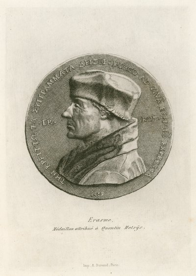 Erasmus, medaljong tillskriven Quentin Massys av Belgian School