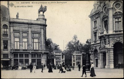 Huvudentrén till Antwerpen Zoo, ca 1911 av Belgian School