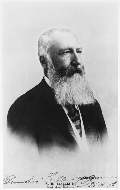 Porträtt av Leopold II (1835-1909) kung av Belgien av Belgian School