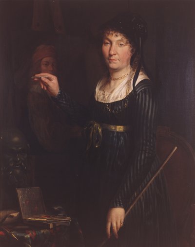 Porträtt av en konstnär (självporträtt?) 1800 (olja på duk) av Belgian School