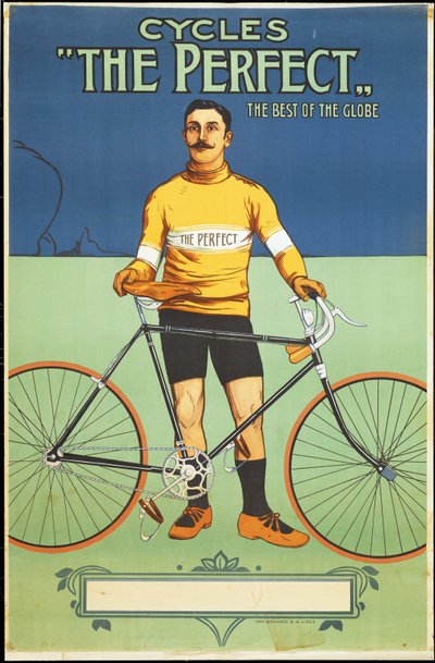 Affischreklam för Den perfekta cykeln, 1895 av Belgian School