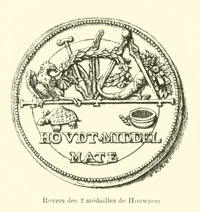 Baksidan av de två medaljerna från Houwaert av Belgian School