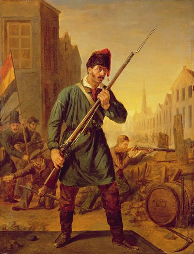 Soldat från den belgiska revolutionen 1830 av Belgian School