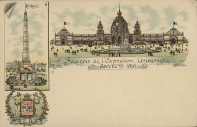 Souvenir från Antwerpens internationella utställning, Antwerpen, Belgien, 1894 av Belgian School